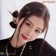 ANEMONE 2/4/6pcs/set Hair Braid Tubes, Y2K Hollow Out Silver Round Hairclasp, Side Clips Hair Braidi