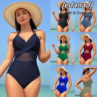 EDANAD Woman Swimsuit, One-piece Sexy Swimwear,  Padded Bra Sling Mesh Bikini Set Woman Beach Wear