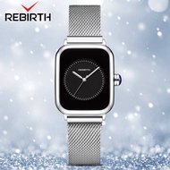 REBIRTH Jam Tangan Wanita Retro Vintage Wanita Empat Persegi Panjang Jam Tali Jala Air  Cewe