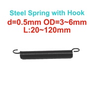 Tension spring/spring d=0.5mm,OD3/4/5/6mm,L=20~120mm tension springs with hooks,apply to garage door