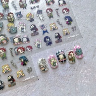 [CORAL SEA] Demon Slayer One Piece Embossed Manicure Stickers Comic Nail Japanese