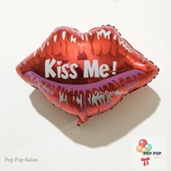 MERAH KISS ME lip foil balloon Kiss me red pink lips balloon/