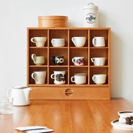 Solid Wood Cup Holder Lattice Cup Shelf Display Cabinet Coffee Cup Storage Shelf Mug Cup Cabinet