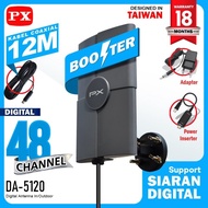 Antena TV Digital dan Analog Indoor/ Outdoor Booster + Kabel 12