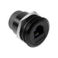 QIANRENON RJ11 Embedded Threaded Fixed Mount Adapter CAT3 RJ11 6P4C Female to Female Panel Mount Con