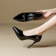 Quality Women's Shoes Waterproof Platform High Heels Women Patent Leather Pointed Toe Sexy Stiletto 