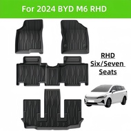 For 2024 BYD M6 RHD Luxury Car Carpet 3D TPE car floor mats