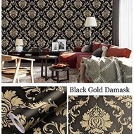 Gold Batik Wallpaper with Black Base 4m to/ 5m x 45cm