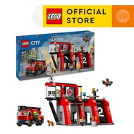 LEGO City 60414 Fire Station with Fire Engine Building Playset (843 Pieces)