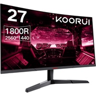 KOORUI 2K Curved Monitor Gaming 27 inch 144Hz 1ms Lcd Gamer Para PC Computer Display essories 2560 *1440p QHD Monitors