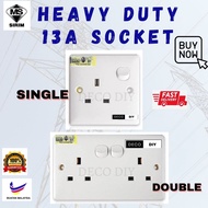 (SIRIM) 13A Double Switch Socket / Dua socket / Twin socket / PVC SOCKET / SOCKET DOUBLE / DOUBLE SO