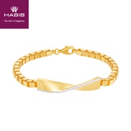 HABIB Flannery Yellow and White Gold Bracelet, 916 Gold