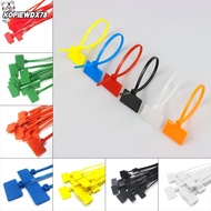 KOPIEWDX78JQ 100pcs Cable Ties Strapping Tape Tag Labels Self-locking Zip Ties Mesh Wire Marker Colo