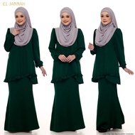 Baju Kurung Moden Qayla Plain Eksklusif by EL JANNAH [S - 4XL]
