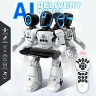 AI Intelligent Voice Gesture Control Robot Toy, 2.4G Food Delivery Robot Dancing Robot, USB Recharge