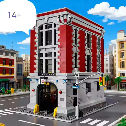 2025 Firefighting Headquarters Street View Model Ornament 75827 Compatible with Home Decoration Arch