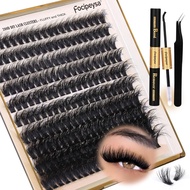 Focipeysa Eyelash Extension Set, Thick Eyelash Extension Set, 10-18mm Fluffy Curling Eyelash Bundle,