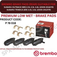BREMBO GENUINE DISC BRAKE PAD (REAR) FOR SUBARU OUTBACK [BR] '09-16YR / TRIBECA [B9] '05-13YR