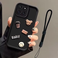 Silicone Soft Case Cartoon Doll Case 3D Three-Dimensional Case Bracelet Phone Case Suitable for Huaw