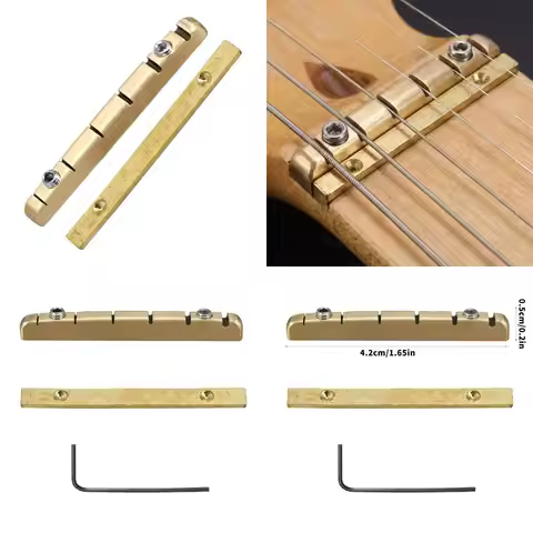 31BE Brass Electric Guitar Nut 42mm Adjustable for Better Tuning and Resonance