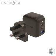 Energea Travelite GAN66 2C1A PD/PPS/QC3.0 WALL CHARGER66W (US+UK) - BLACK