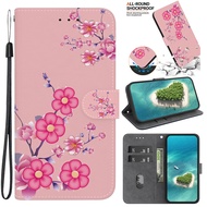 Fayangries Ốp điện thoại cho Oppo F9 (F9 Pro) (6.3 ") lật bằng da PU Ốp lưng kiêm ví cây hoa bướm ho