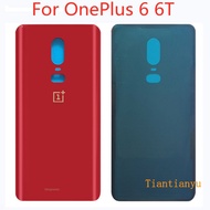1+6 6t Back Battery HousingFor OnePlus 6 6T Battery Back Cover 3D Glass Panel Rear Door Battery Housing Case With Adhesive