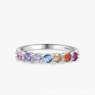 [S925 SILVER] S925 silver ring RAINBOW Sparklevn