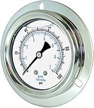 PIC Gauges 204T-254E 2.5" Dial 0/100 psi Range, 2-1-2% Accuracy