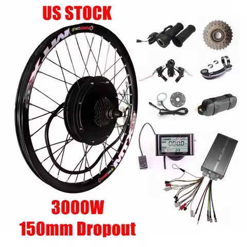 NBpower 72v 3000w 150mm Dropout Electric Bike Conversion Kit EBike Conversion Kit with Sine Wave Con