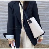 Beautiful Fried Self-Reserved~Pink Flower Korea Dongdaemun bucks leather Cowhide Canvas Tote Bag Tex