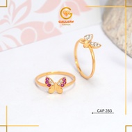 PARVANA PERMATA BUTTERFLY GOLD 6K CHILDREN'S GOLD RING CAP 283 - OFFICIAL 21 GALLERY