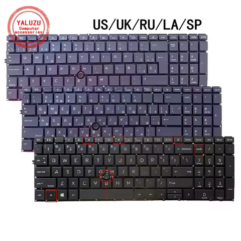 US/UK/RU/LA/SP NEW Laptop Keyboard For HP 850 G7 850 G8 750 G7 750 G8 755 855 G7 G8 Zbook Firefly 15