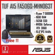 ASUS TUF A15 FA506Q-MHN063T Gaming Laptops -Metal Eclipse Grey | AMD Ryzen 7 58000H + Nvidia RTX 3060 Graphic