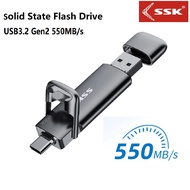 SSK 550MB/s 512GB USB C Pendrive USB3.2 Gen2 OTG TYPE C Thumb Drive 512G Solid State Pendrive