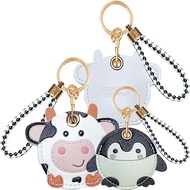 Airtag Holder Keychain-Genuine Leather Airtag Keychain Holder 1 Pack,Handmade Air Tag Case Scratch-R