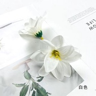 重瓣小百合花朵 手工diy头饰簪花材料假花礼盒伴手礼装饰配件 - 白色