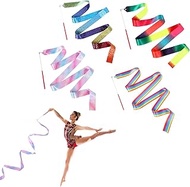 Hpmjz 4 Pcs Dance Ribbons 80 Inch Rhythmic Gymnastics Ribbon Sparkly Dance Ribbon Twirling Dancing R