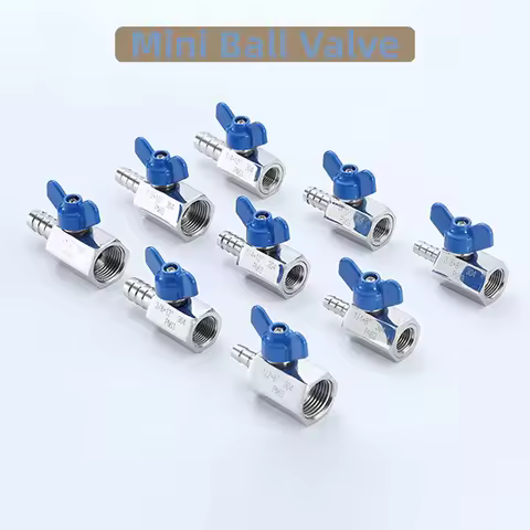 Butterfly Mini Ball Valve Butterfly Handle Mini Ball Valve Stainless Steel Leather Tube Pagoda Inter