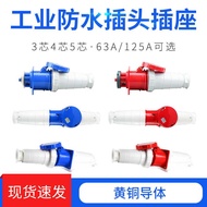 Waterproof Industrial Plug Socket 3-Core 4-Core 5-Core 63A/125A IP67 Air Connection Male Female Pack