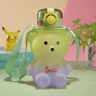 kids water bottle Girl’s Water Bottle, High-颜值 Cute Bear Straw Cup, Girls’ Beautiful Children’s Wate