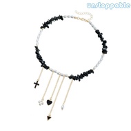 Un* Elegant Pearls Heart Necklace Adjustable Length for Trendy Women Seek Fashionable Styles Daily U