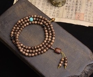 原創 8 公釐 108 顆加裡曼丹沉香米珠佛珠多圈手鏈 油脂豐富沉香