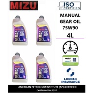 MIZU 75W-90 Manual Gear Oil EP GL5 Genuine - 4 litres