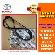TOYOTA FAN BELT TOYOTA WISH 1.8 ZNE10 ALTIS 1.8 ZZE142 ZZE122 ( 99366-H1690 / 6PK1690 ) TALI KIPAS V