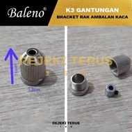Gantungan Bracket Rak Ambalan Kaca BAWAH K3 / Kawat Seling Sling Baja