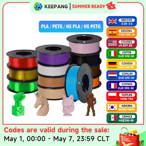KINGROON High Speed PETG 3D Filament PLA/PETG 5KG 3D Printing Filament 1.75mm 100% Neatly Wound HS F