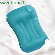 SWEETJOHN Air Inflatable Pillow, Soft U Shape Camping Pillow, Travel Pillow Automatic Ergonomic Ring