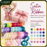 25 Yards Satin Ribbon Reben Kain Gift Ribbon Width 10mm (1 Roll - 25 Yards)