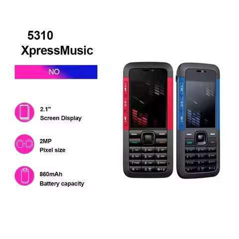 Refurbished Unlocked Nokia 5310 XpressMusic Classic Phone 2MP Bluetooth Loud Speaker Russian Arabic 